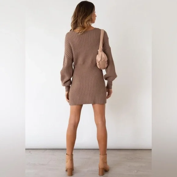 Petal & Pup Knitted Bodycon Sweater Dress - Picture 4 of 6